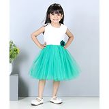 Toy Balloon Kids Sleeveless Embellished Bodice Party Wear Dress - Green