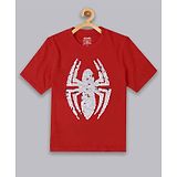 Kidsville Half Sleeves Spiderman Printed T-Shirt - Red