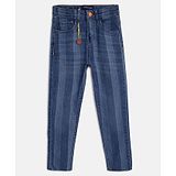 Tales & Stories Slim Fit Print Jeans - Blue