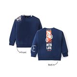 Little Kangaroos Full Sleeves Sweatshirts With Text Print - Navy Blue