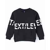 Little Kangaroos Cotton Full Sleeves Sweatshirts With Text Print - Black