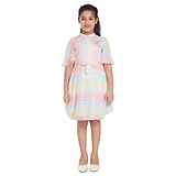 Peppermint Half Sleeves Cotton Dress with Unicorn Print - Pink