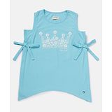 GINI & JONY Gini And Jony  Sleeveless Floral Crown Designed Top - Blue