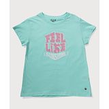 GINI & JONY Gini And Jony Half Sleeves Feel Like Sunshine Text Printed Tee - Blue