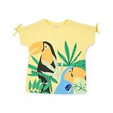 GINI & JONY Gini And Jony Half Sleeves Birds And Tress Printed Top - Yellow