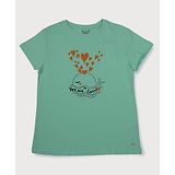 GINI & JONY Gini And Jony Half Sleeves  Heart  And Whale Printed Top - Green