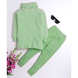 Yellow Apple Knit Full Sleeves Winter Wear Suit - Green