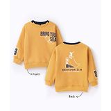 Little Kangaroos Full Sleeves Sweatshirt Text Print - Yellow