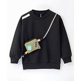 Little Kangaroos Little Kangaroo Cotton Full Sleeves Sweatshirts Solid Color - Black