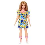 Barbie Fashionista Doll with Down Syndrome Wearing Floral Dress- Height 29.8 cm (Colour & Design May Vary)