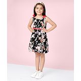 Naughty Ninos Sleeveless Floral Printed Fit & Flare Dress - Black