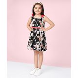 Naughty Ninos Sleeveless Floral Printed Fit & Flare Dress - Black