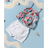 Nauti Nati Sleeveless Printed Frilled Top with Shorts Set - Blue