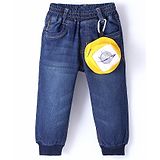 Little Kangaroos 100% Cotton Full Length Jogger Jeans with Removable Pouch - Dark Blue