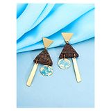 Yellow Chimes Earrings for Women Earrings Gold Plated Geometric Designed Earrings - Brown