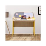 Smartsters Rockstar Study Desk With Pin Up Board & White Board Safe & Child Friendly - Beige & Yellow