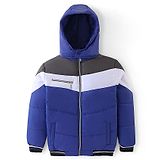 Pine Kids Full Sleeves Cut and Sew Medium Winter Hooded Jacket - Royal Blue