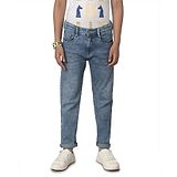 Under Fourteen Only Mild Stressed Button Down Denim Pant - Light Blue