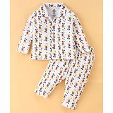 Bodycare Cotton Full Sleeves Night Suit With Mickey Mouse Print - Off White