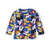 Babyhug Cotton Knit Full Sleeves Mickey & Friends Printed T-Shirt - Blue