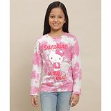 Kidsville Hello Kitty Featuring Full Sleeves Kitty White Printed  Tee  - pink & white