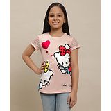 Kidsville Hello Kitty Featuring Half Sleeves Kitty White Printed - Pink