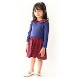 Beebay Full Sleeves Peter Pan Collar Gingham Checked Dress - Navy Blue