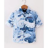 Ruff Cotton Woven Full Sleeves Digital Print Shirt - Blue