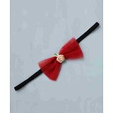 Funkrafts Free Size Rose & Bow Designed Headband - Maroon