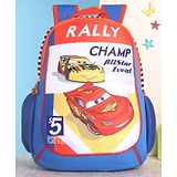 Disney Car Print School Backpack Blue - Height 14 Inches