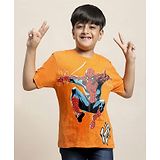 Kidsville Marvel Avengers Super Heroes Featuring Half Sleeves Spider Man Printed Tee - Orange