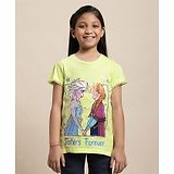 Kidsville Disney Frozen Featuring Half Sleeves  Anna & Elsa Printed Tee - Green