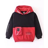 Little Kangaroos Full Sleeves Droop Shoulder Hoodies - Red