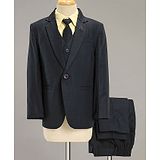 Noddy Full Sleeves Solid 5 Piece Party Suit Set - Navy Blue