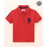 U S Polo Assn U.S. Polo Assn. U.S. Polo Assn Half Sleeves T-Shirt Logo Print - Red