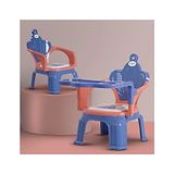 Baybee Emperia Plastic Baby Chair Study Table Chair with Cushion Seat - Blue