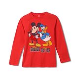 Wear Your Mind Disney Featuring Full Sleeves  Mickey Mouse & Donald Duck  Printed Tee - Red