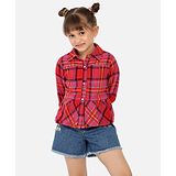 Nauti Nati Full Sleeves Madras Checked Shirt - Red