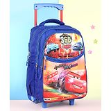 Disney Pixar Cars Theme Trolley Bagpack Blue- Height 16 Inches