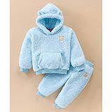 Little Kangaroos Full Sleeves Cord Set Winter Wear Suit - Blue (Patch Design May Vary)