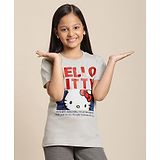 Kidsville Hello Kitty Printed Featuring Full Sleeves Kitty White Printed Tee - Grey