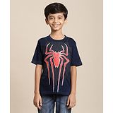 Kidsville Marvel Avengers Featuring Half Sleeves Spider Man Printed Tee - Navy Blue