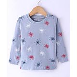 Rikidoos Full Sleeves Sparking Printed Tee - Light Blue