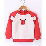 Little Kangaroos Full Sleeves Bear Detailing Sweatshirt - Red