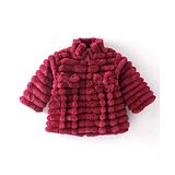 Little Kangaroos Woven Full Sleeves Quilted Winter Jacket Solid Colour -  Maroon