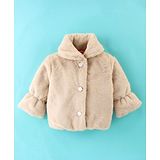 Little Kangaroos Full Sleeves Solid Colored Winter Jacket - Beige