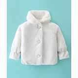 Little Kangaroos Winter Wear Quilted Hooded Jacket - Offwhite