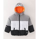 Little Kangaroos Full Sleeves Padded Winter Jacket Drop Shoulder - Grey