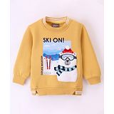 Little Kangaroos Full Sleeves Sweatshirt with Bear Patch - Cheese Yellow