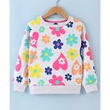 Vitamins Full Sleeves Sweatshirt Floral Print - Pink Cosmos